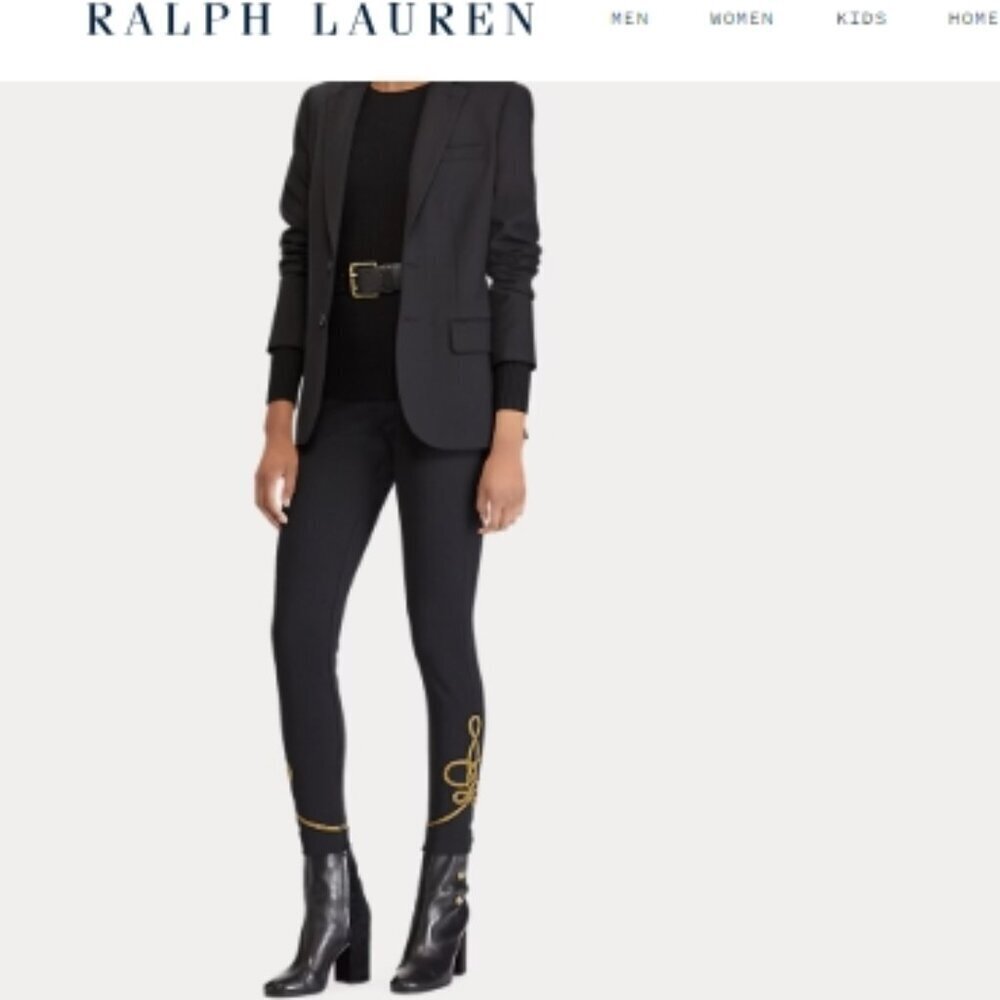 Like New, Polo Ralph Lauren  Bullion Trim Legging Pants - Picture 2 of 16